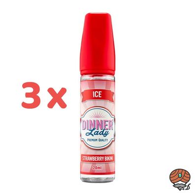 Dinner Lady Strawberry BIKINI Longfill Liquid 3x 14ml - Ice