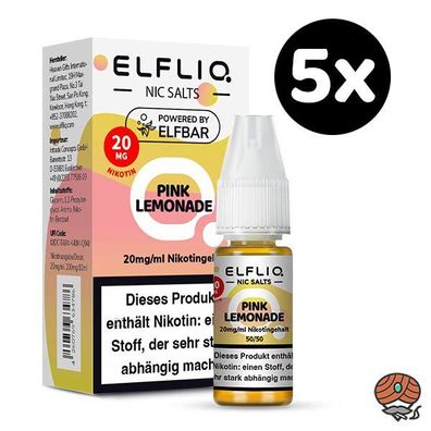 ELFLIQ by ELFBAR Pink Lemonade * 20mg/ml* Nikotinsalz, Liquid 5x 10ml