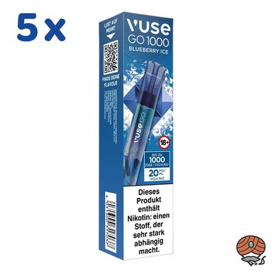 Vuse GO E-Shisha Blueberry ICE, 5 x 20mg Nik., max. 1000 Züge, Einweg-E-Zigarette