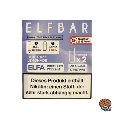 ELFBAR ELFA POD Blue Razz Lemonade 20mg/ml Nikotin à 2 Pods