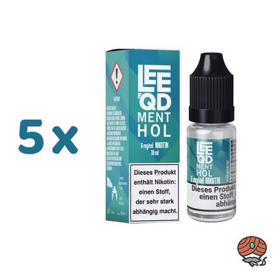 LEEQD Menthol 6mg/ml Nikotin, Liquid 5x 10ml