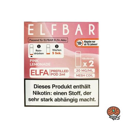 ELFBAR ELFA POD Pink Lemonade 20mg/ml Nikotin à 2 Pods