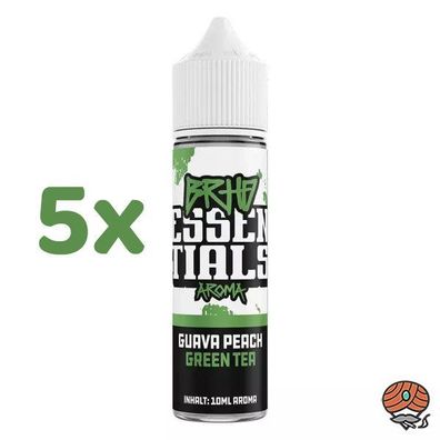 BRHD Barehead Essentials Guava Peach Green Tea, Longfill Aroma Liquid 5x 10ml