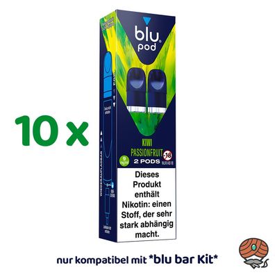 blu pod KIWI Passionfruit 9mg/ml Nikotin 10x 2 Liquidpods für blu bar Kit