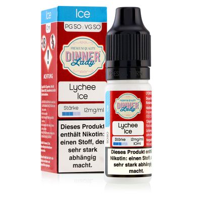 Dinner Lady Lychee Ice 12mg/ml Nikotin, 50/50 Liquid 10ml