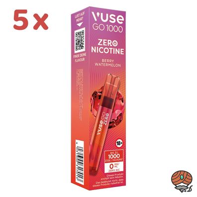 Vuse GO 1000 5x Einweg-E-Shisha BERRY Watermelon, * nikotinfrei* max. 1000 Züge