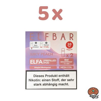 ELFBAR ELFA POD Peach Ice (Juicy Peach) 20mg/ml Nikotin 5x 2 Pods