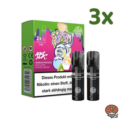 187 Strassenbande Pod I SCREAM Pistacio 20mg/ml Nikotin, 3x * 2 PODS*