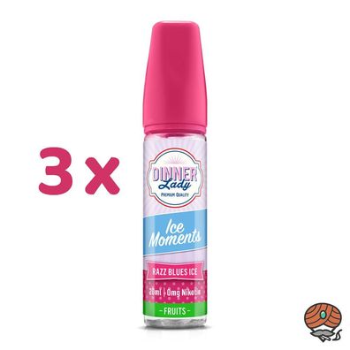 Dinner Lady RAZZ BLUES ICE Longfill Liquid / Aroma 3x 20ml - Ice Moments