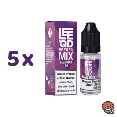 LEEQD Beeren Mix 6mg/ml Nikotin, Liquid 5x 10ml