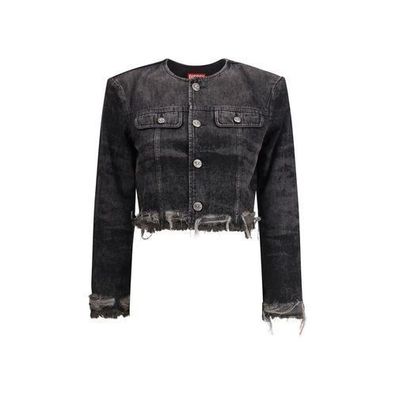 Diesel Gray Cotton Denim Jacket
