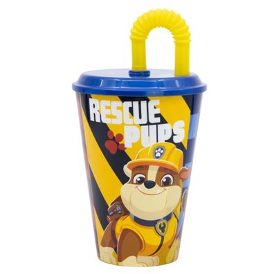 Paw Patrol Trinkbecher 430 ml mit Deckel und Strohhalm