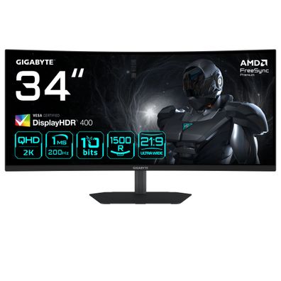 Gigabyte G34WQC2 Gaming Monitor 86,36cm 34Zoll VA EDGE 3440x1440 WQHD 200Hz 450cd/m2