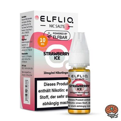 ELFLIQ by ELFBAR Strawberry Ice * 10mg/ml* Nikotinsalz, Liquid 10ml