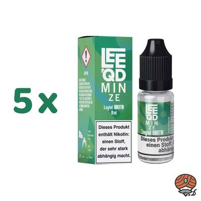LEEQD Minze 3mg/ml Nikotin, Liquid 5x 10ml