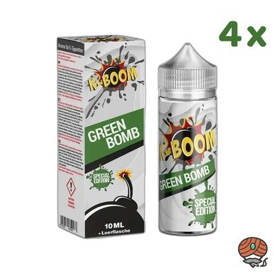 K-BOOM Green Bomb Longfill Aroma für E-Zigaretten 4x 10ml