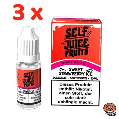 Self Juice SWEET Strawberry ICE 20mg/ml Nikotinsalz, 3x 10ml Liquid 50/50