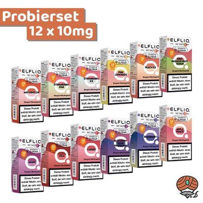 ELFLIQ by ELFBAR Probierset * 10mg/ml* Nikotinsalz, Liquid 12x 10ml