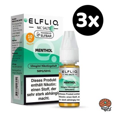 ELFLIQ by ELFBAR Menthol * 10mg/ml* Nikotinsalz, Liquid 3x 10ml