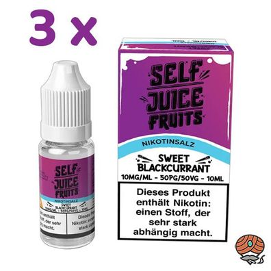 Self Juice Blackcurrant 10mg/ml Nikotinsalz, 3x 10ml Liquid 50/50