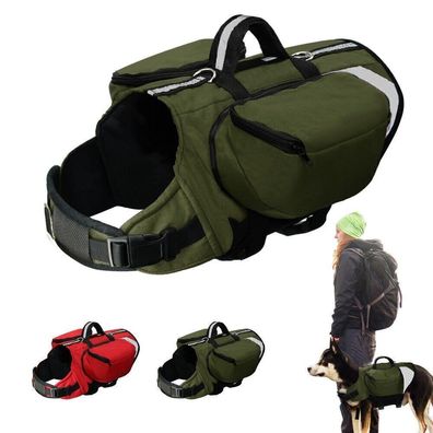 Hundegeschirr Satteltasche Hunde Rucksack Outdoor Wander Rucksack Reflektierend