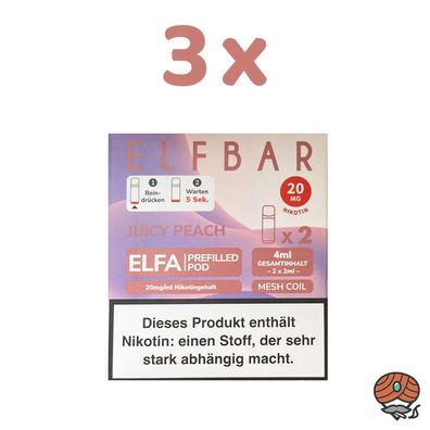 ELFBAR ELFA POD Peach Ice (Juicy Peach) 20mg/ml Nikotin 3x 2 Pods