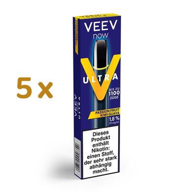 VEEV now ULTRA Passionfruit KG 20mg/ml Nikotin 5x Einweg-E-Zigarette / Vape
