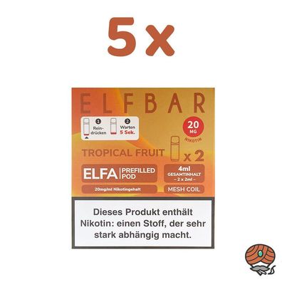 ELFBAR ELFA POD Tropical Fruit 20mg/ml Nikotin 5x 2 Pods