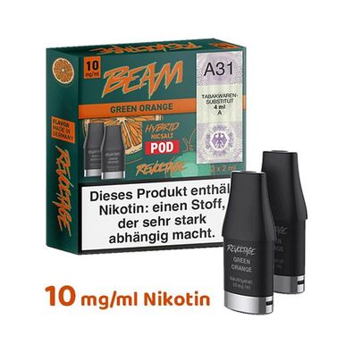 Revoltage Beam Pods GREEN ORANGE 10mg/ml Nikotin à 2 Pods