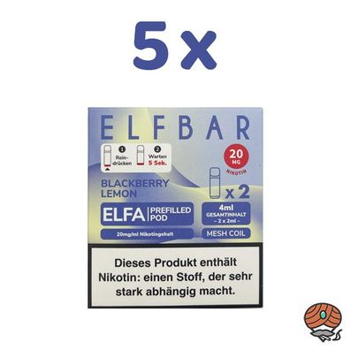 ELFBAR ELFA POD Blackberry Lemon 20mg/ml Nikotin 5x 2 Pods