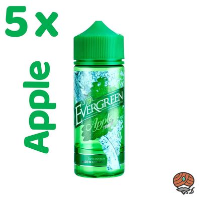 Evergreen Apple Mint, Longfill Aroma für E-Zigaretten 5x 8ml