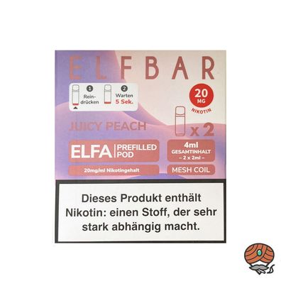 ELFBAR ELFA POD Peach Ice (Juicy Peach) 20mg/ml Nikotin à 2 Pods