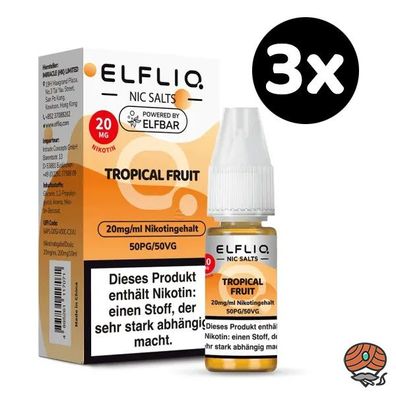 ELFLIQ by ELFBAR Tropical Fruit * 20mg/ml* Nikotinsalz, Liquid 3x 10ml