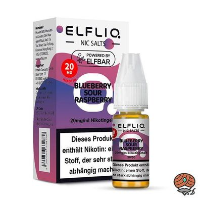 ELFLIQ by ELFBAR Blueberry Sour Raspberry * 20mg/ml* Nikotinsalz, Liquid 10ml