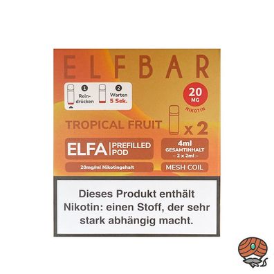 ELFBAR ELFA POD Tropical Fruit 20mg/ml Nikotin à 2 Pods