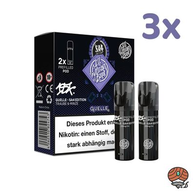 187 Strassenbande Pod QUELLE 20mg/ml Nikotin, 3x * 2 PODS*