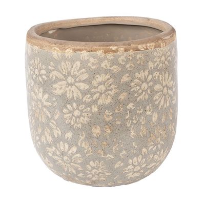 Clayre & Eef Blumentopf Ø 14x13 cm Grau Keramik (Gr. Ø 14x13 cm)