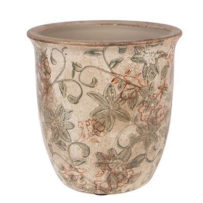 Clayre & Eef Blumentopf Ø 13x13 cm Beige Keramik (Gr. Ø 13x13 cm)