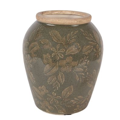 Clayre & Eef Vase Ø 13x15 cm Grün Keramik (Gr. Ø 13x15 cm)