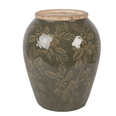 Clayre & Eef Vase Ø 16x20 cm Grün Keramik (Gr. Ø 16x20 cm)