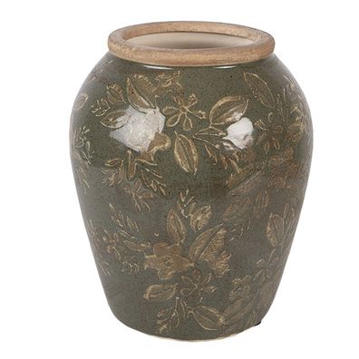 Clayre & Eef Vase Ø 15x18 cm Grün Keramik (Gr. Ø 15x18 cm)