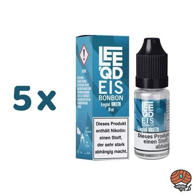 LEEQD Eisbonbon 6mg/ml Nikotin, Liquid 5x 10ml
