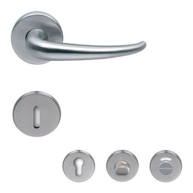 Normbau EST 61 Türgriff Rosettengarnitur Edelstahl matt Türklinke