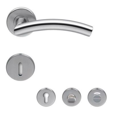 Normbau EST 31 Türgriff Rosettengarnitur Edelstahl matt Türklinke