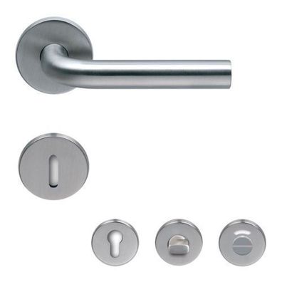 Normbau EST 51 Türgriff Rosettengarnitur Edelstahl matt Türklinke