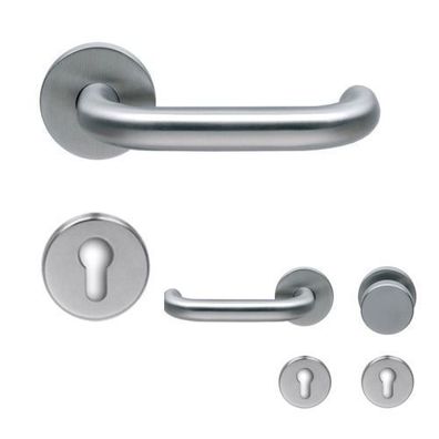 Normbau EST 41 Feuerschutzgarnitur Rosettengarnitur PZ Edelstahl matt Türklinke