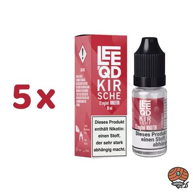 LEEQD Kirsche 12mg/ml Nikotin, Liquid 5x 10ml