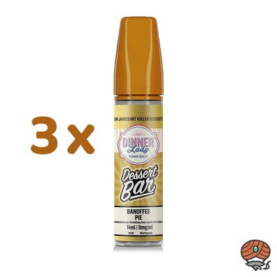 Dinner Lady Dessert Bar Banoffee PIE Longfill Liquid Aroma 3x 14ml