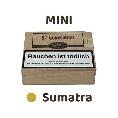 Woermann Cigars 5th Generation MINI Sumatra, 50 Zigarren in der Holzkiste