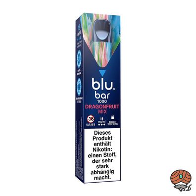 blu bar Dragonfruit MIX E-Shisha 18mg Nikotin Einweg-E-Zigarette max. 1000 Züge